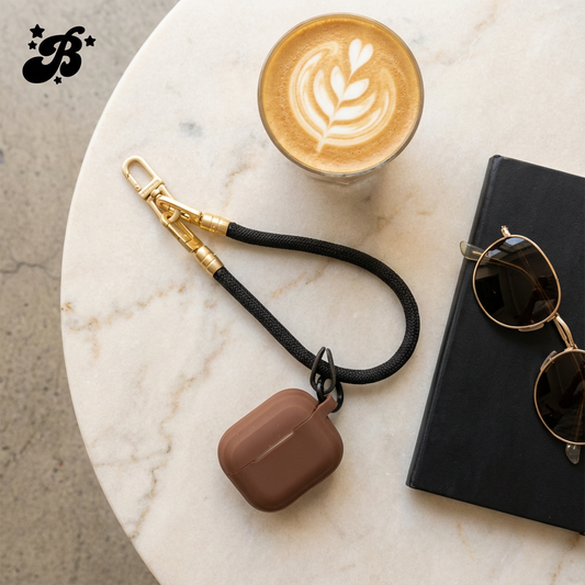 Luxe braided wristlet strap with gold clips - premium handwoven design