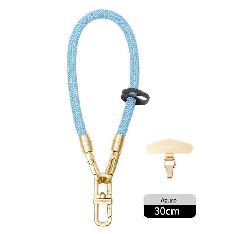 Luxe Braided Wristlet Strap with Gold Clips – Elegant Phone or Bag Charm