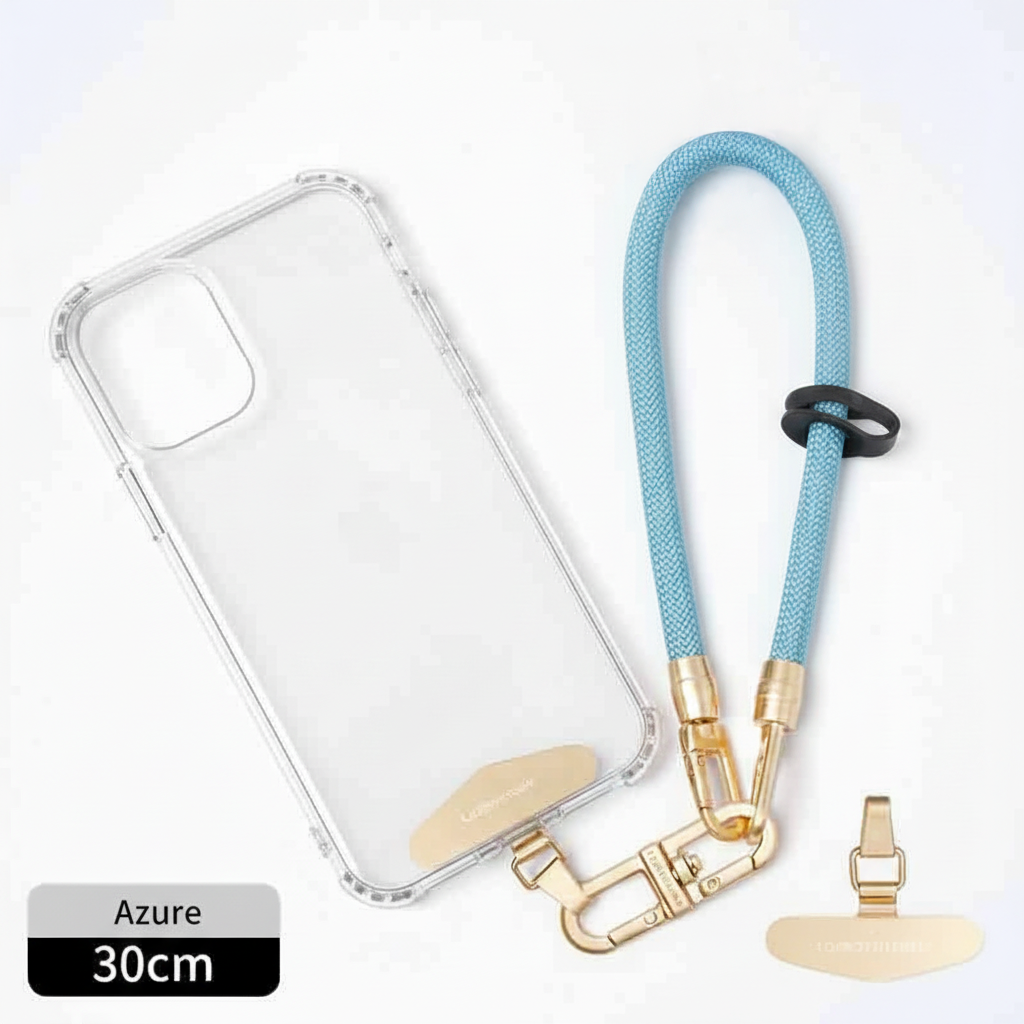 Luxe Braided Wristlet Strap with Gold Clips – Elegant Phone or Bag Charm