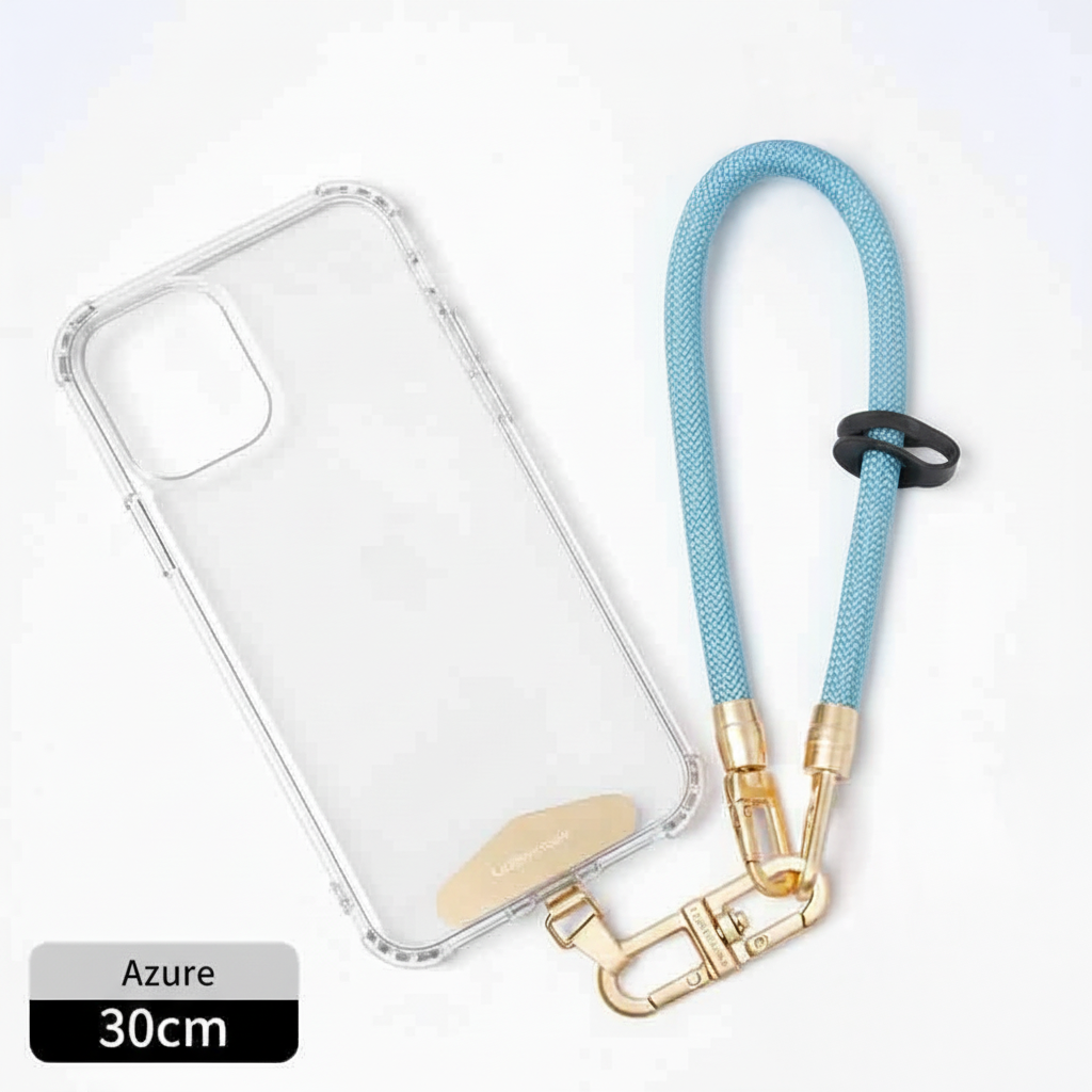 Luxe Braided Wristlet Strap with Gold Clips – Elegant Phone or Bag Charm