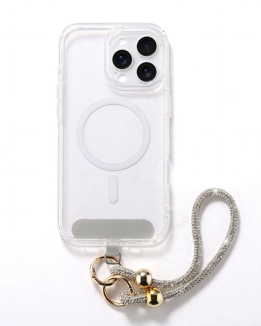 Luxury Rhinestone Wristlet Strap & Mobile Phone Lanyard – Sparkling Hands-Free Charm, Silver