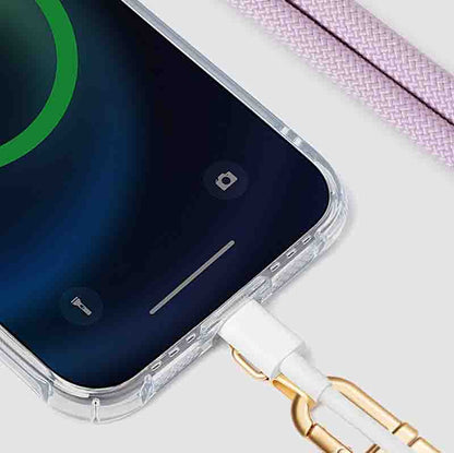 Luxe Braided Wristlet Strap with Gold Clips