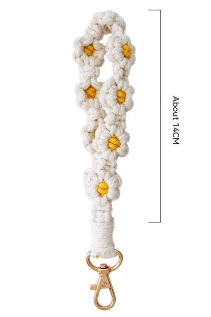 Little Daisy Flower Wrist Strap Keychain