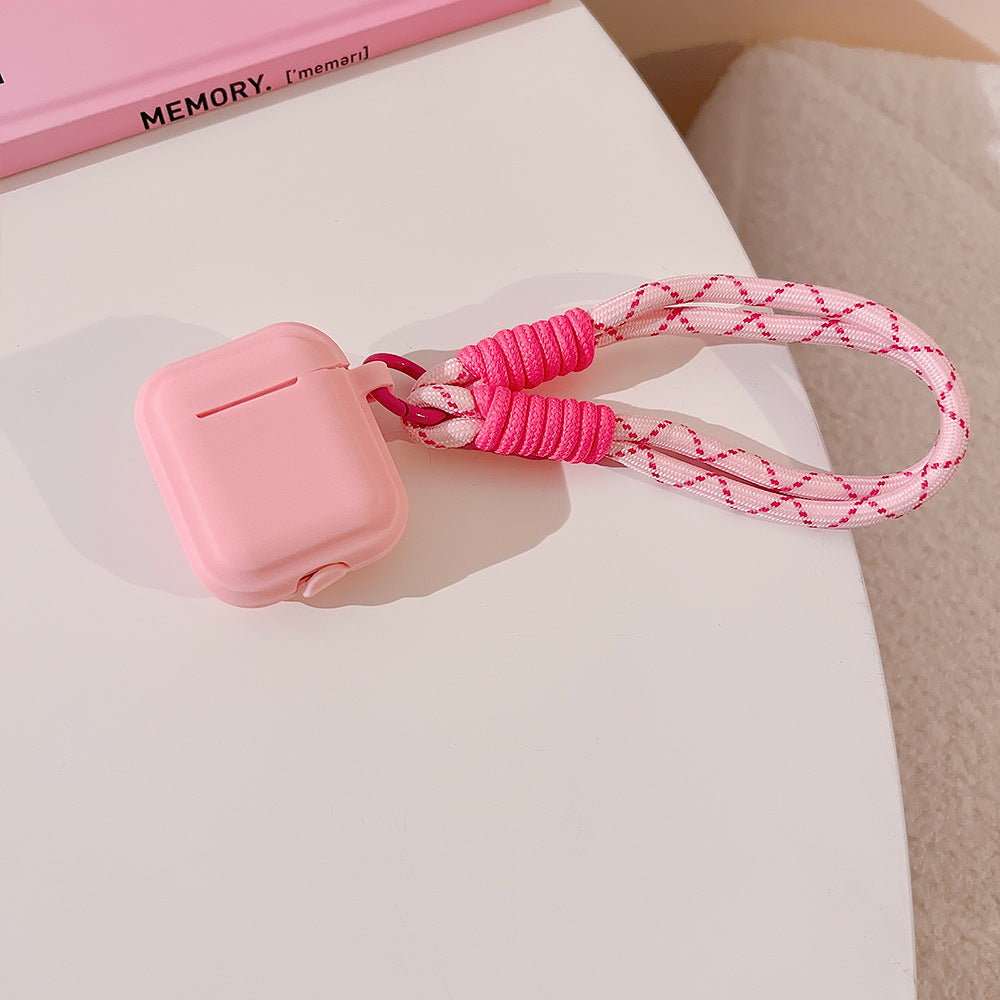 AirPod Silicone Case with Paracord Strap - Pink