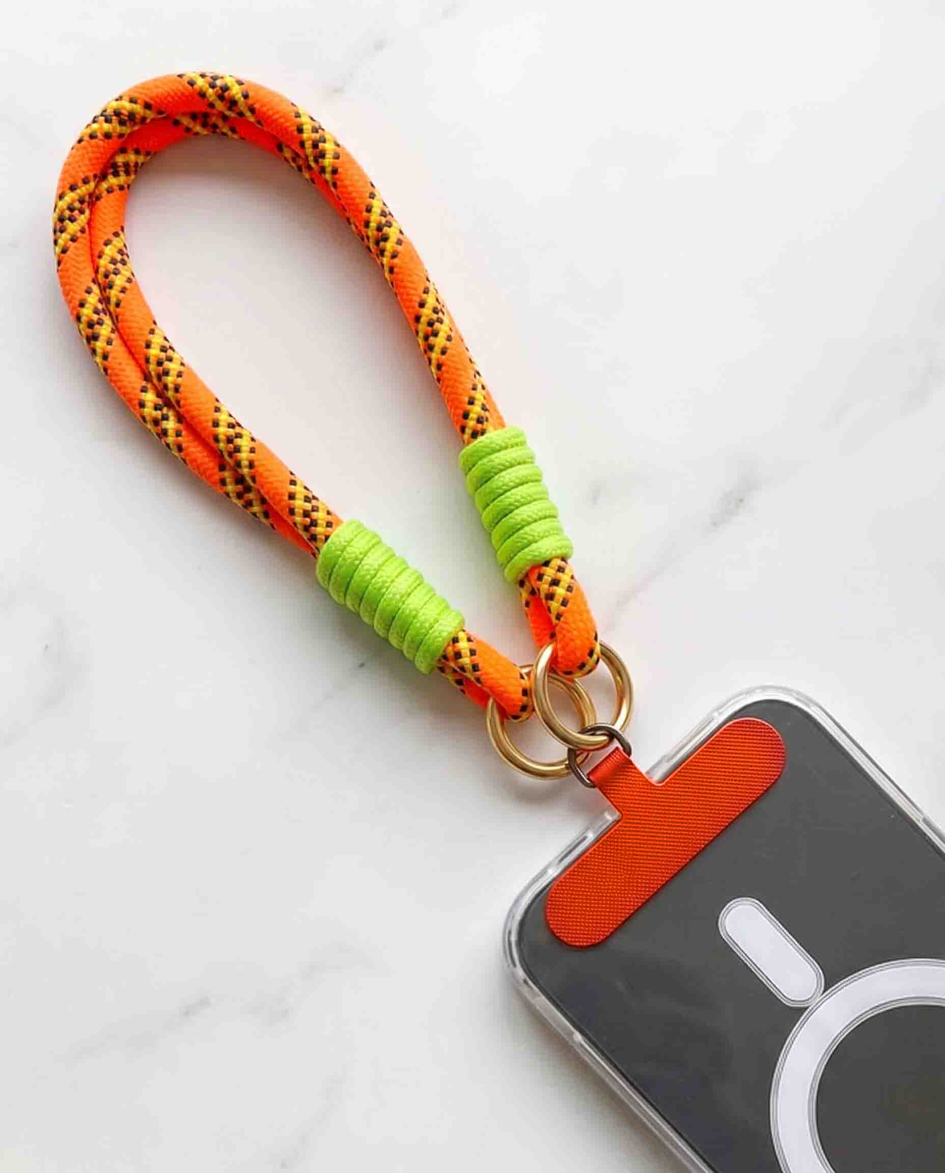 Electric Tangerine & Neon Lime Paracord Wristlet