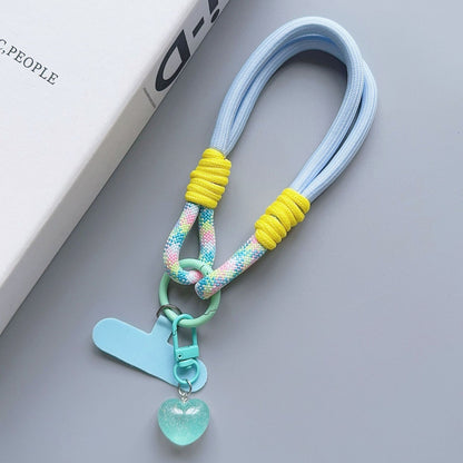 Heart Charm Braided Phone Wristlet Strap – Detachable Charm