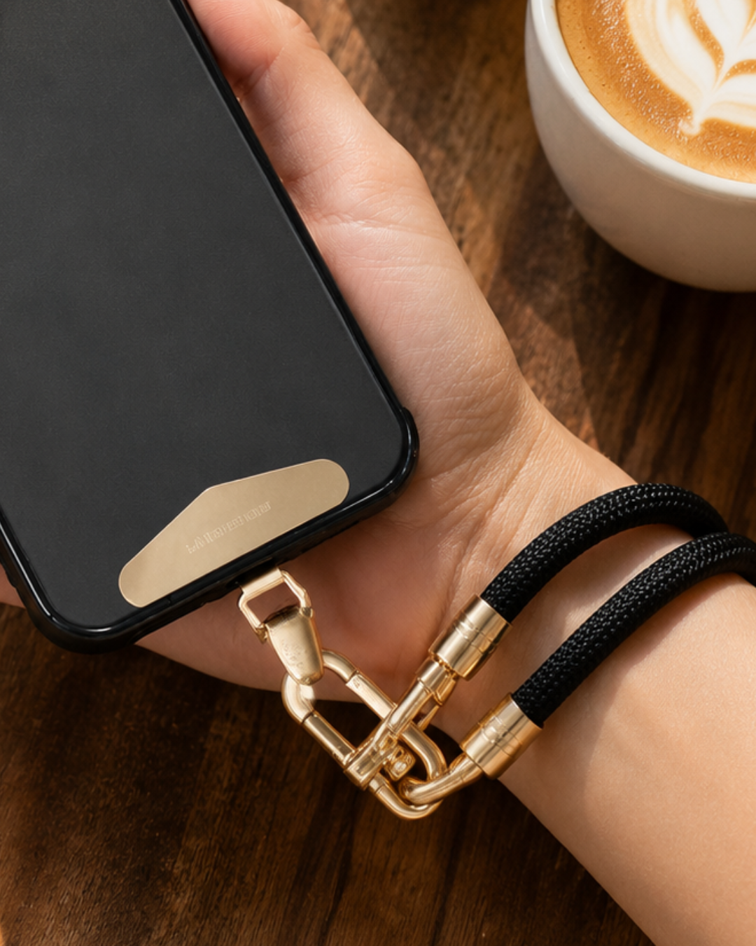 Luxe Braided Wrist Strap | Onyx & Gold Edition