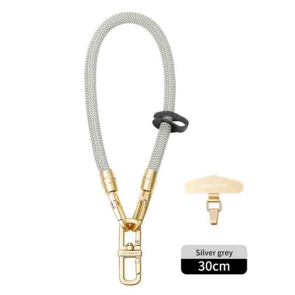 Luxe Braided Wristlet Strap with Gold Clips