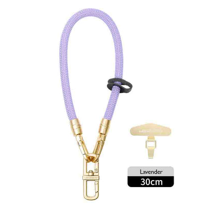 Luxe braided wristlet strap in Lavender with gold clip