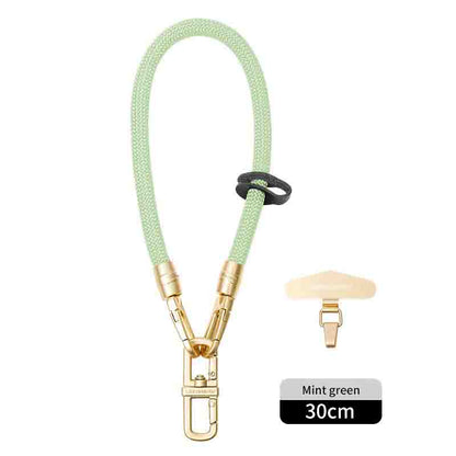 Luxe braided wristlet strap in Mint Green with gold clip