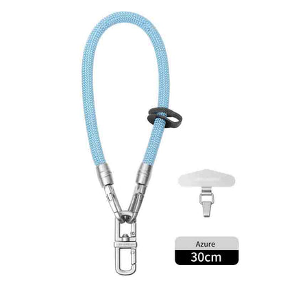 ゴールドクリップ付きの豪華な編み込みリストレットストラップ - エレガントな携帯電話やバッグチャーム