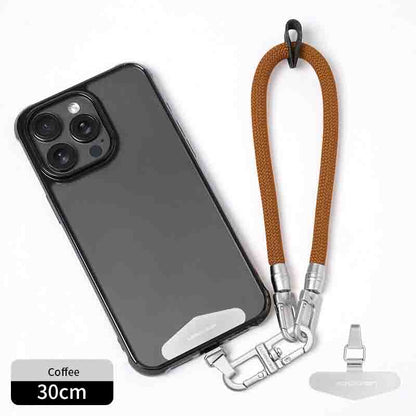 ゴールドクリップ付きの豪華な編み込みリストレットストラップ - エレガントな携帯電話やバッグチャーム