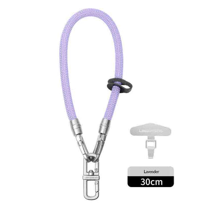 ゴールドクリップ付きの豪華な編み込みリストレットストラップ - エレガントな携帯電話やバッグチャーム