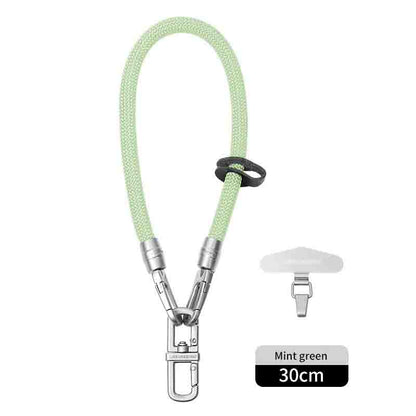 ゴールドクリップ付きの豪華な編み込みリストレットストラップ - エレガントな携帯電話やバッグチャーム