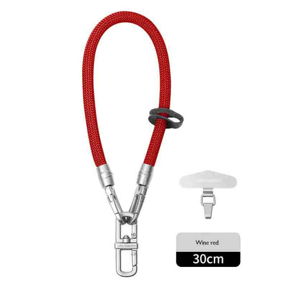 ゴールドクリップ付きの豪華な編み込みリストレットストラップ - エレガントな携帯電話やバッグチャーム