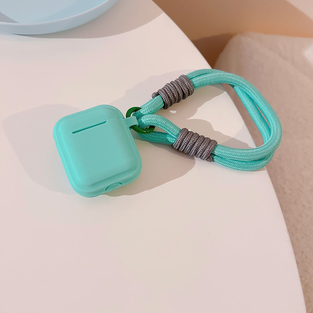 AirPod Silicone Case with Paracord Strap - Grey + Mint