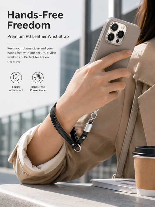 PU Leather Phone Wrist Strap — Secure, Stylish & Drop-Proof