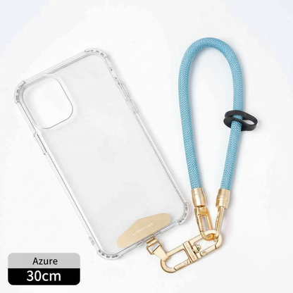 Luxe Braided Wristlet Strap with Gold Clips