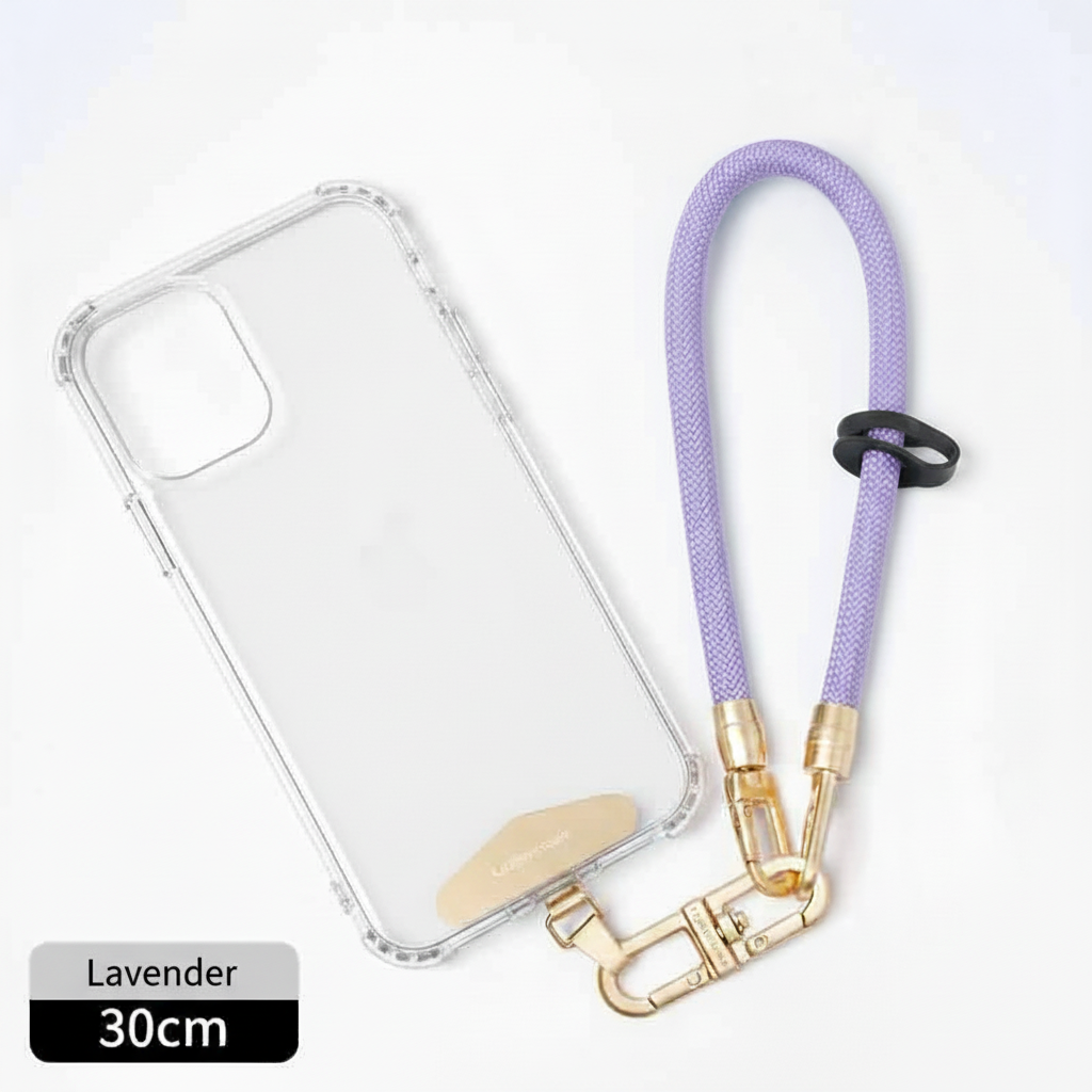 Luxe Braided Wristlet Strap with Gold Clips – Elegant Phone or Bag Charm