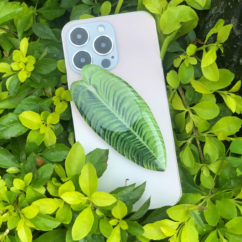 🌿 Plant Leaf Acrylic Phone Grip – Retractable, Stylish & Universal! 🌿