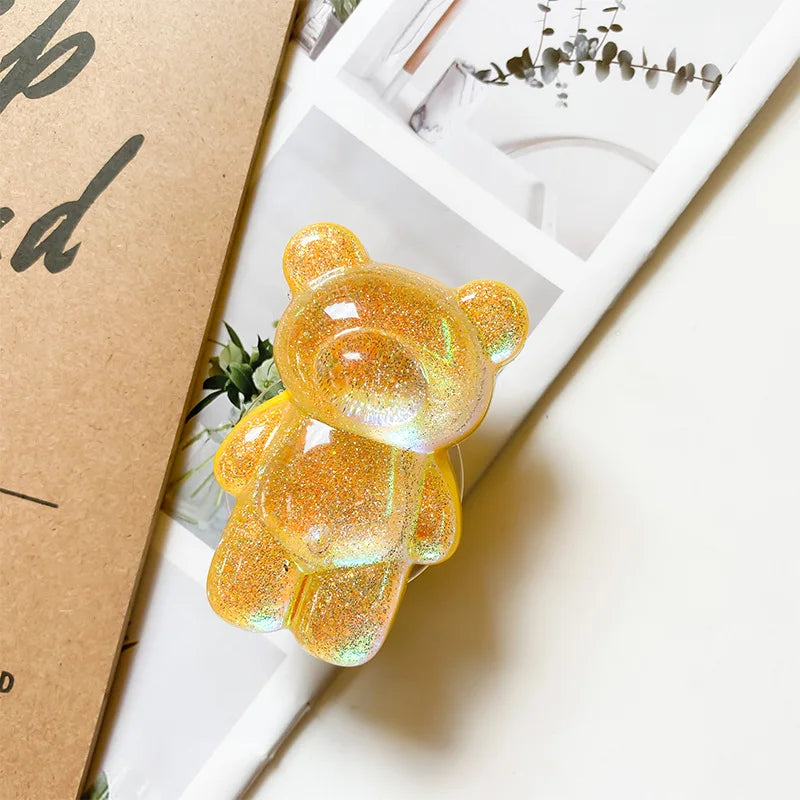 Sparkly Bear Phone Retractable Grip Socket