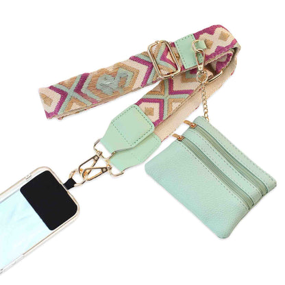 Shoulder Strap Phone Lanyard with Zipper Pouch – Crossbody Carry, Bag Strap Convertible, Everyday Essential
