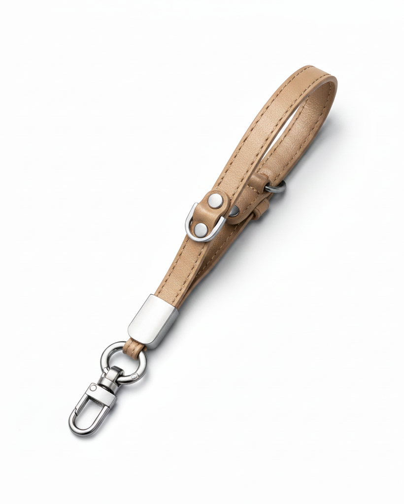 Beige PU Leather Wrist Strap