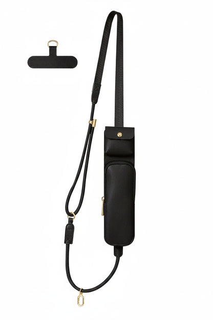 Black Crossbody Phone Lanyard – Clean 4:5