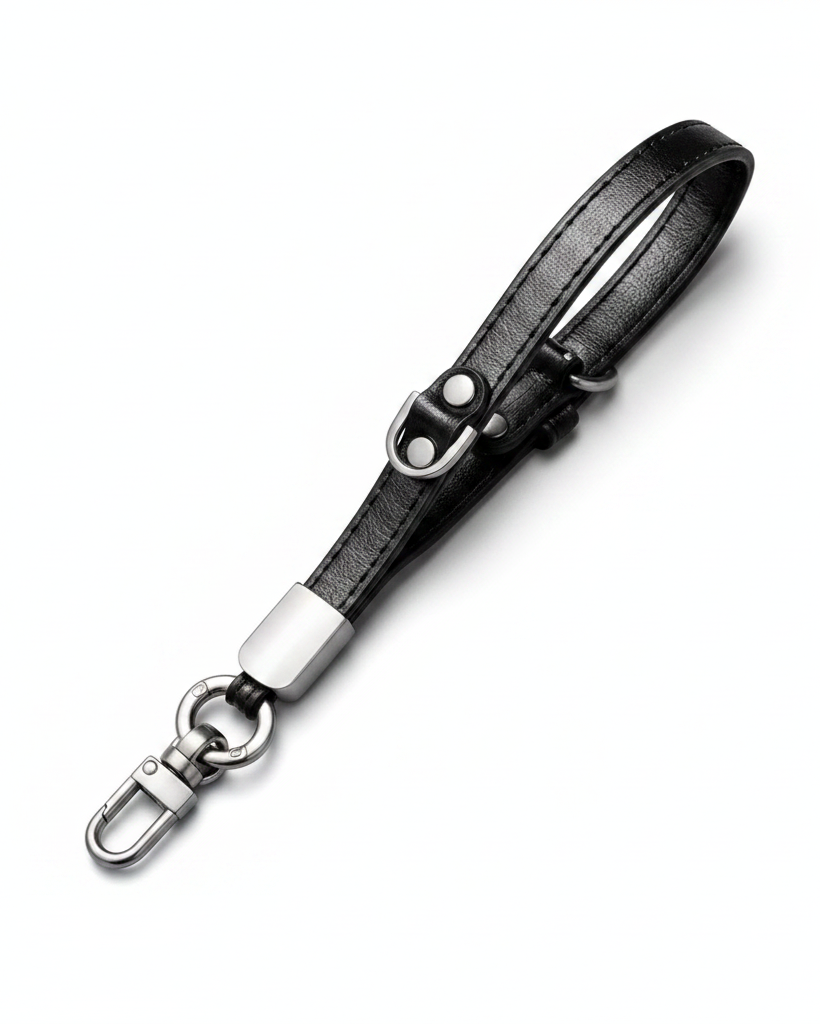 Black PU Leather Wrist Strap