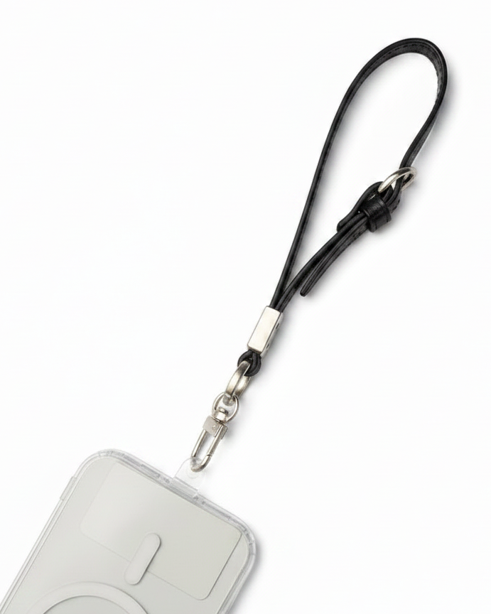 Black Wrist Strap with Card Holder