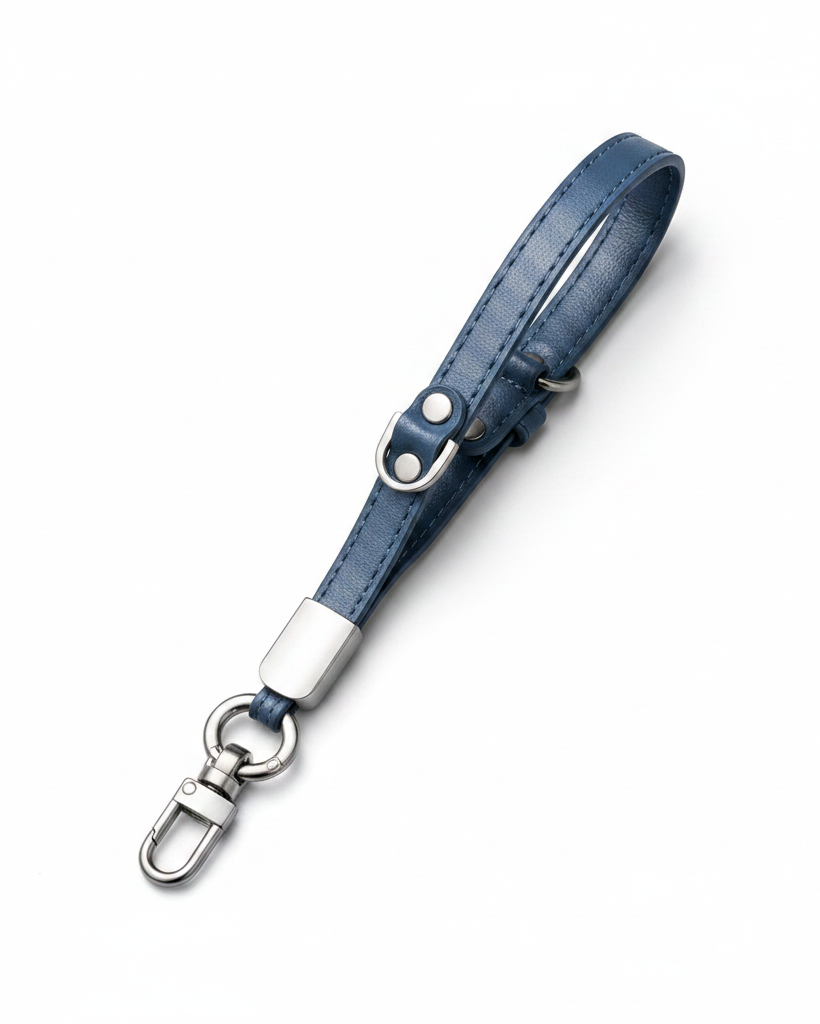 Blue PU Leather Wrist Strap