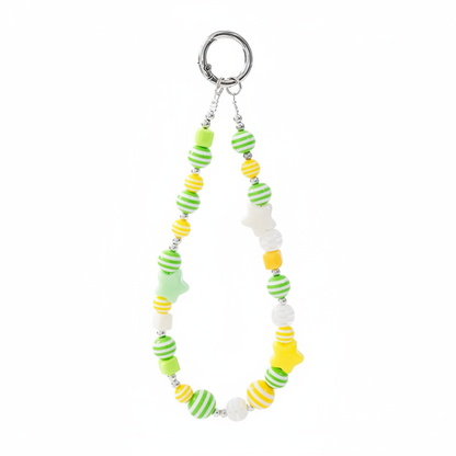 Citrus Green Beaded Phone Charm Wristlet Clean Product Shot