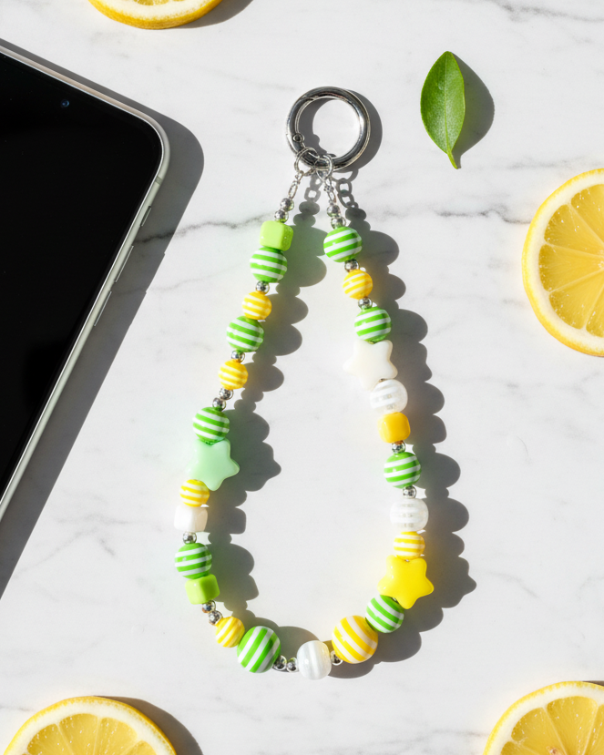 Citrus Green Beaded Phone Charm Wristlet Lifestyle