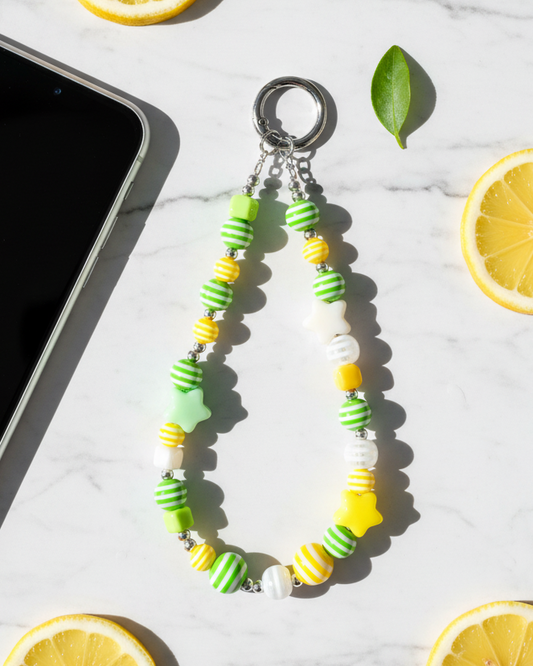 Citrus Green Beaded Phone Charm Wristlet Lifestyle