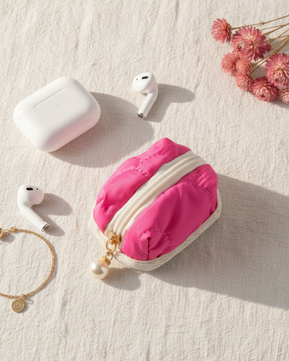 Hot Pink Pouch with AirPods Lifestyle