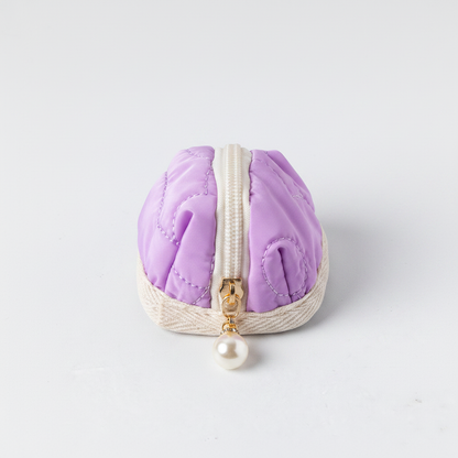 Lavender Quilted Pearl Charm Pouch