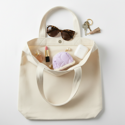 Lemon Yellow Coin Purse - Handbag Flatlay