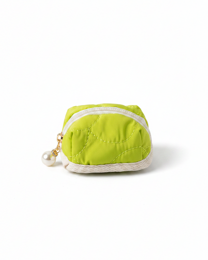 Quilted Mini Coin Purse - Clean White Background