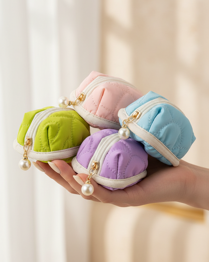 Quilted Mini Coin Purse - In-Hand Campaign Shot