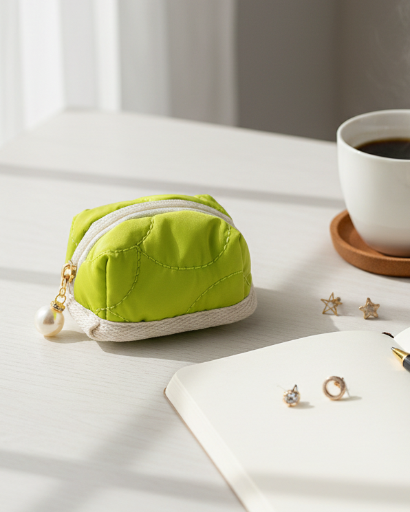Quilted Mini Coin Purse - Workspace Lifestyle