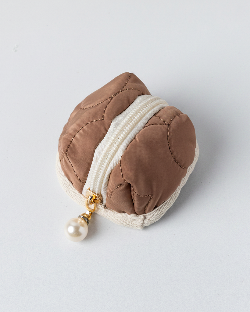 Quilted Pearl Charm Pouch